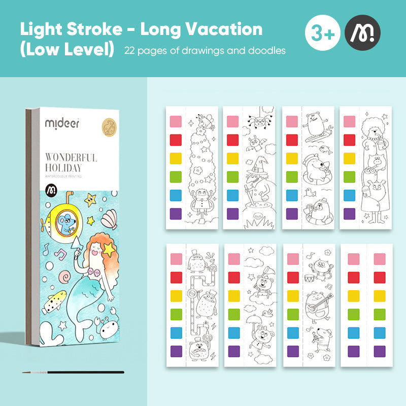 Pocket-sized watercolor painting book for kids, perfect for on-the-go art