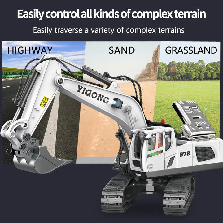 Fun remote control digger toy, a perfect gift for kids who love construction playsets and building.