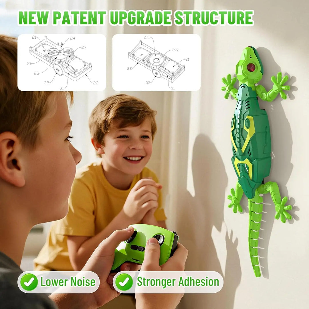 Blue remote control wall crawler Geckotron toy for kids, a unique electronic indoor toy.