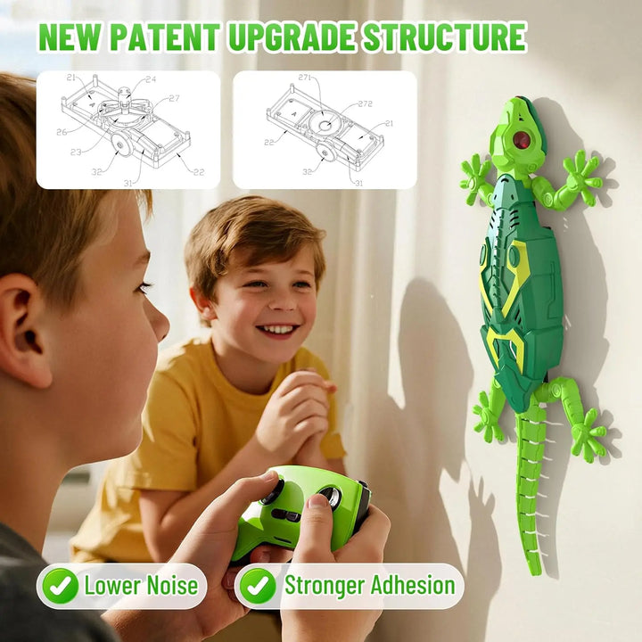 Blue remote control wall crawler Geckotron toy for kids, a unique electronic indoor toy.