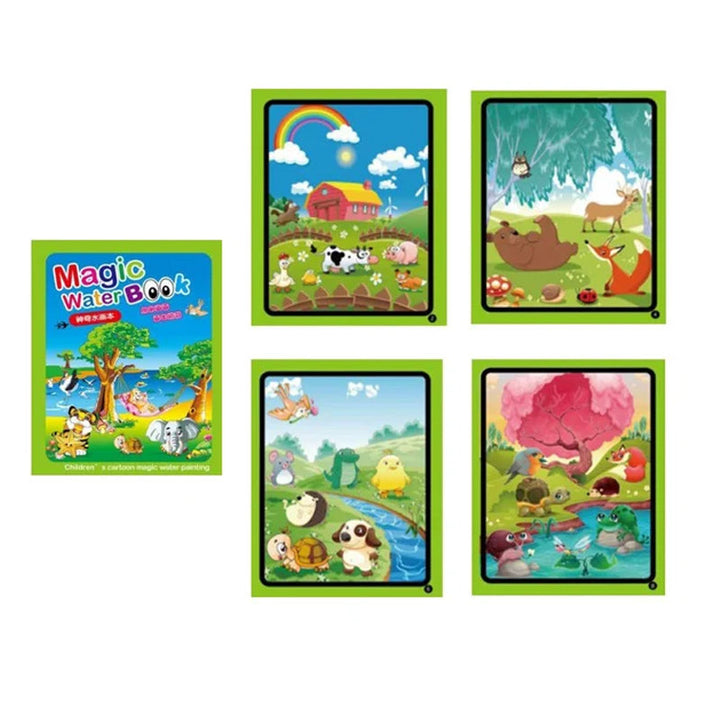 Child's creative play with Reusable Magic Water Coloring Book, developing fine motor skills