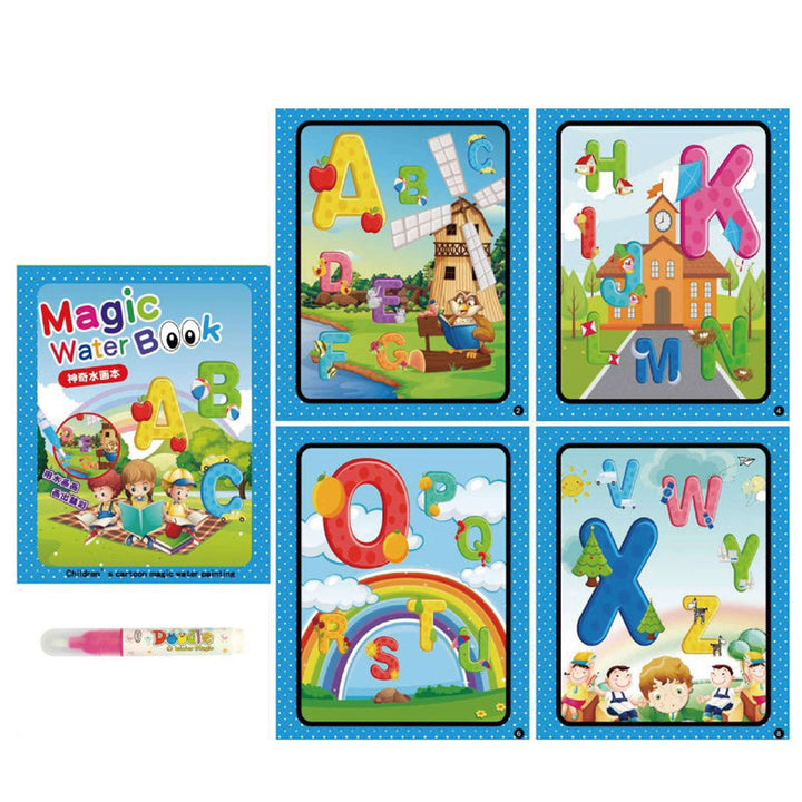 Magic Water Coloring Book featuring various fruits and vegetables for early learning