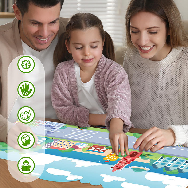 Travel toy for toddlers: compact reusable sticker book with handle, perfect for on-the-go educational entertainment