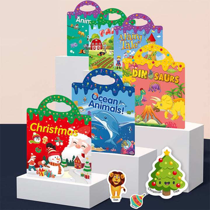 Reusable Sticker Book for children, early education activity with vibrant, kid-friendly illustrations