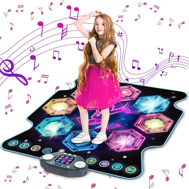 Kids' RhythmoStep LED dance mat for active play, featuring interactive lights & music, perfect for indoor fun.