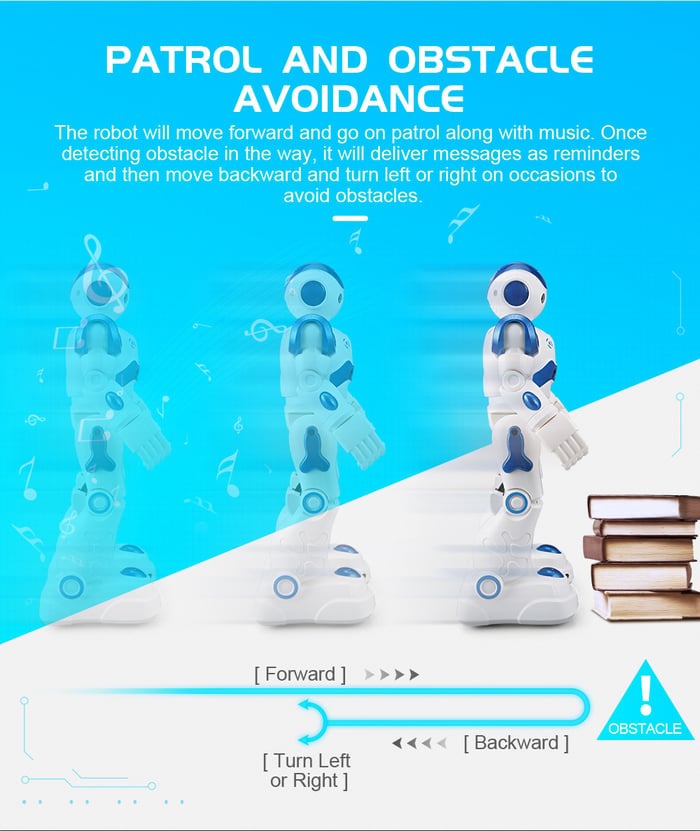 Rechargeable dancing robot for kids, provides endless interactive entertainment and educational fun.