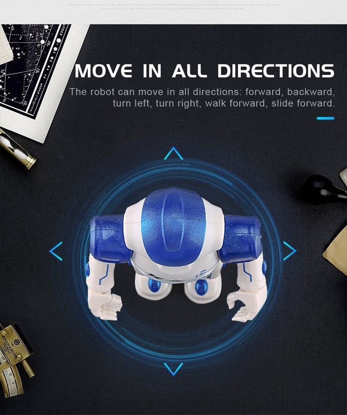Fun kids robot, gesture-controlled and interactive, designed for playful learning experiences.