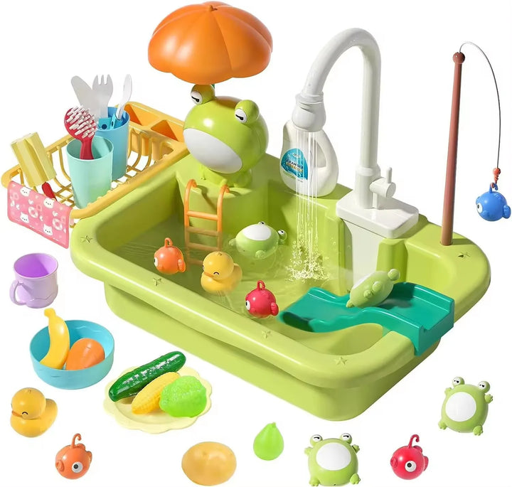 Engaging kids' dishwasher play sink toy, offering endless water fun & imaginative pretend play for toddlers.