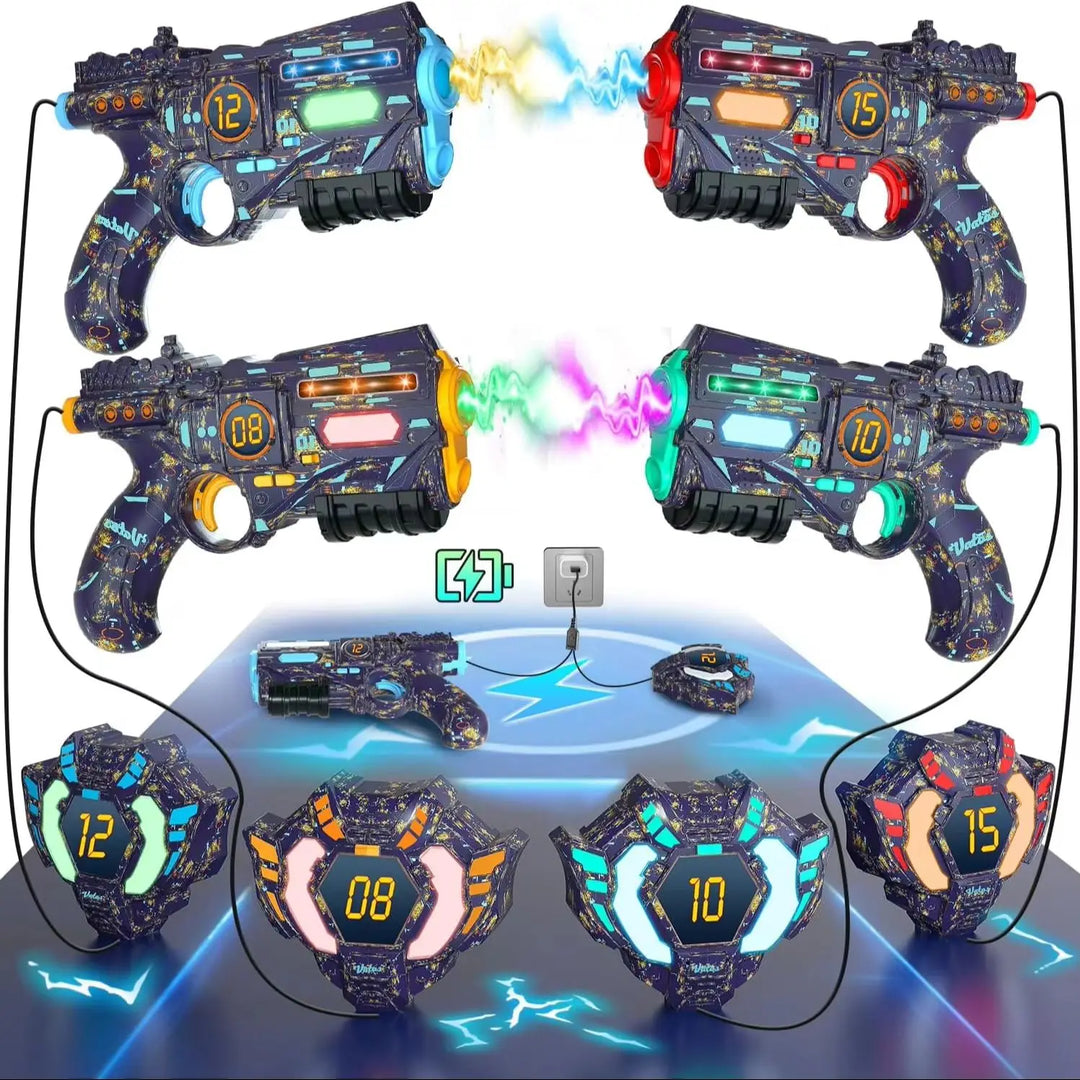 Kids' Tagonix rechargeable laser tag set with 2 blasters & 2 vests, ready for epic team battles.