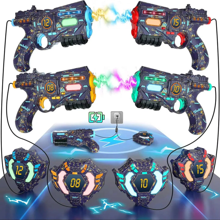 Kids' Tagonix rechargeable laser tag set with 2 blasters & 2 vests, ready for epic team battles.