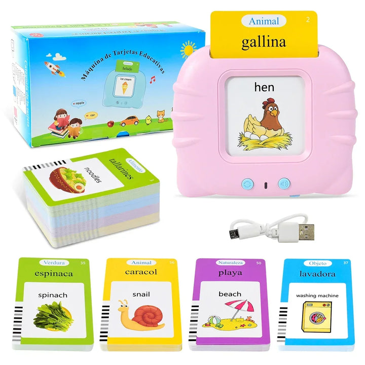 VocaSpark interactive talking flashcard set: an educational vocabulary builder & early learning toy for kids.