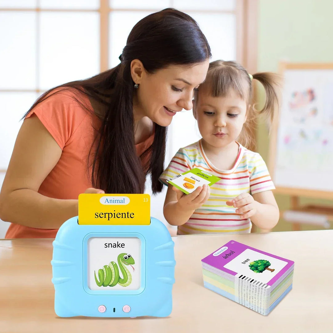 Playful VocaSpark talking flashcard set, an engaging kids' learning toy for early vocabulary development.
