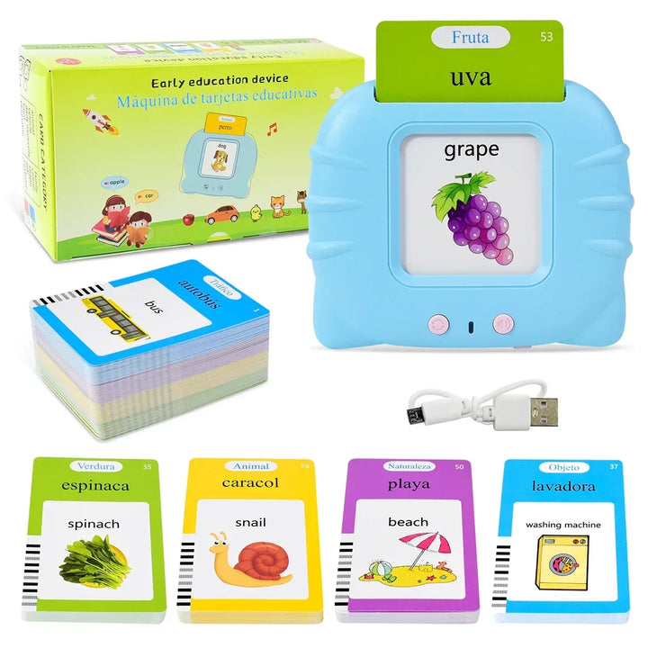Colorful VocaSpark talking flashcards, an interactive early learning set for toddlers' vocabulary & education.