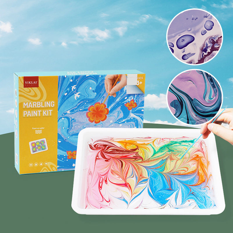 Childrens' craft kit for water marbling, colorful and non-toxic paint set for creative activity