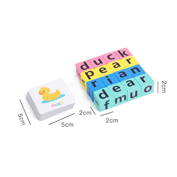 Toddler playing with a wooden alphabet puzzle, learning letters and word recognition skills