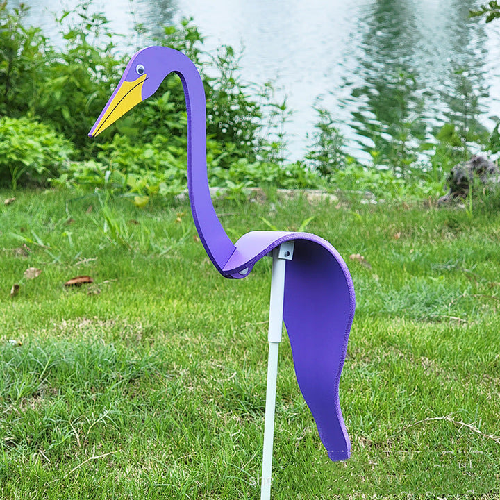 Artistic flamingo kinetic wind spinner, perfect for adding character to your outdoor decor