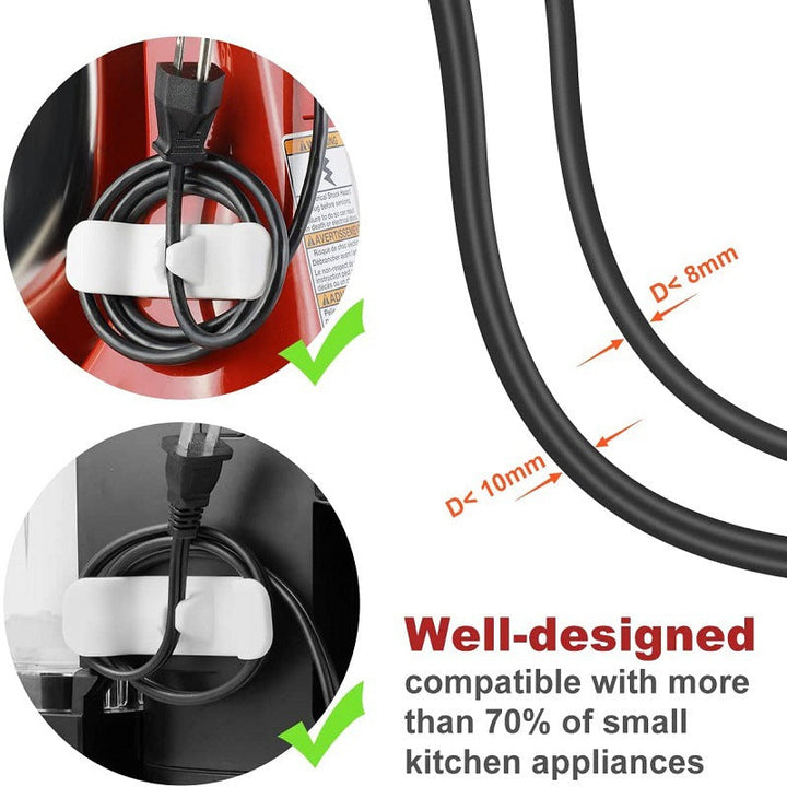 Adhesive cord winder for kitchen appliances, easy cable management on countertops