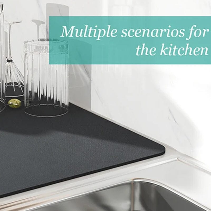 Dish drying mat for kitchen, quick-drying technology, ideal for home kitchen accessories