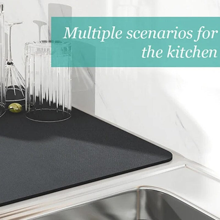 Dish drying mat for kitchen, quick-drying technology, ideal for home kitchen accessories