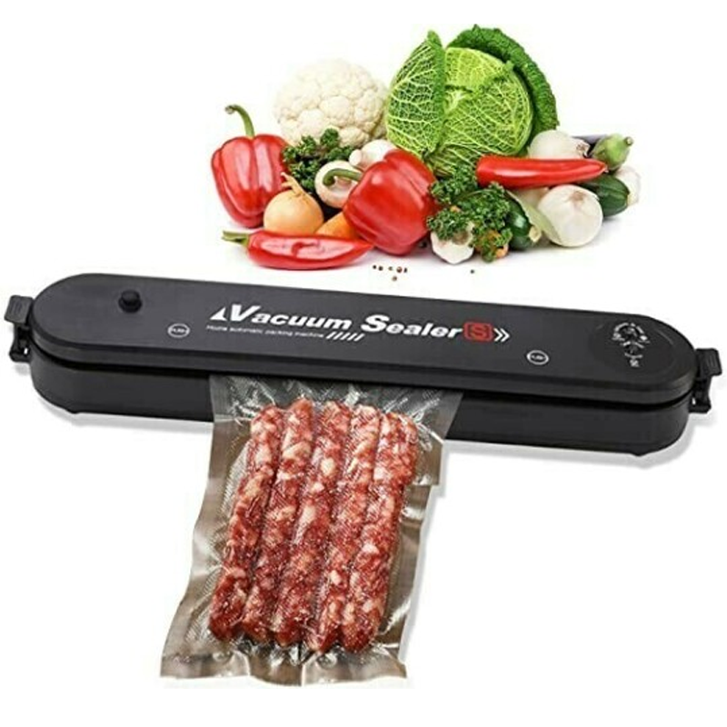 Kitchen appliance setup with an electric vacuum sealer, enhancing food freshness & flavor.