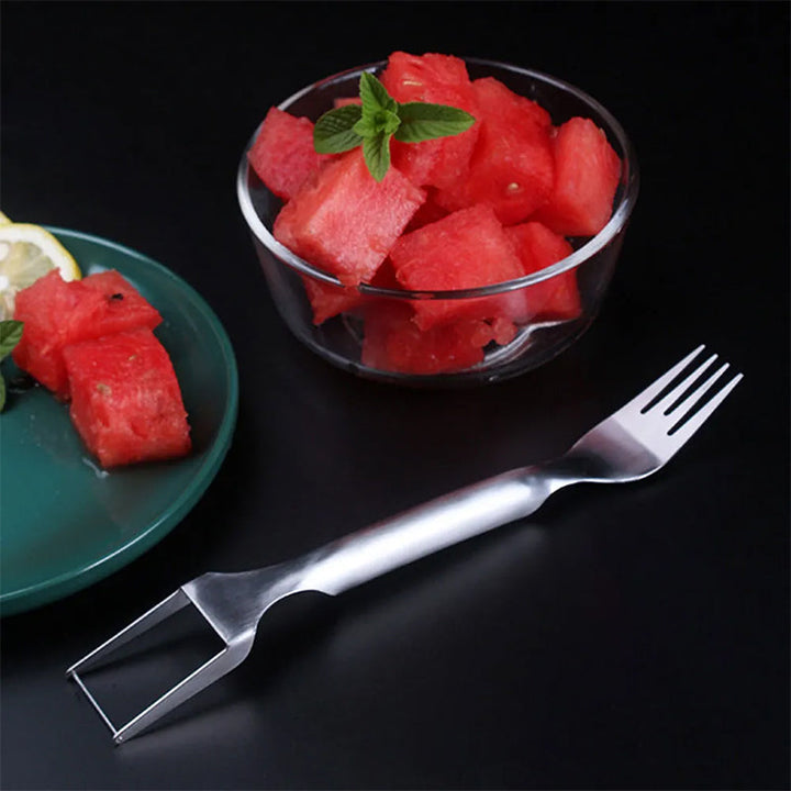 Stainless steel watermelon cutter, durable kitchen gadget for easy fruit slicing, home & picnic