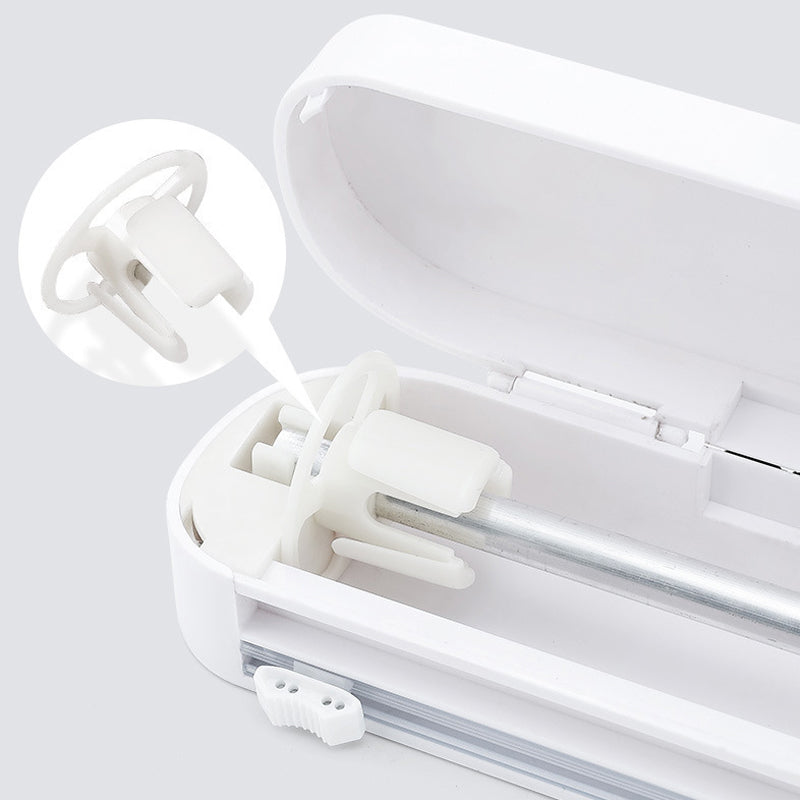 Ergonomic kitchen wrap dispenser, enhancing kitchenware & making food prep easier with precise cutting.