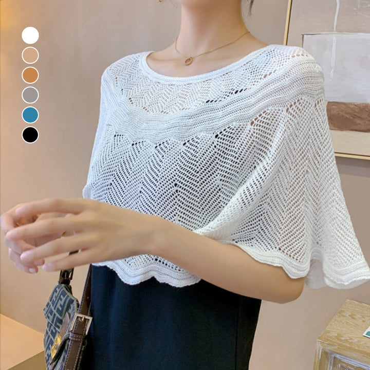 Cool ice silk knit scarf for ladies, providing breathable UV sun protection.