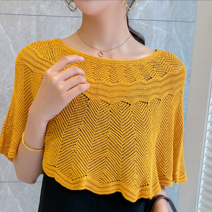 Women's lightweight ice silk knit scarf with UV sun protection, breathable & stylish.