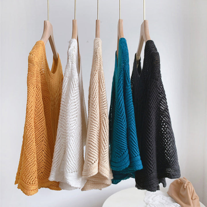 Stylish ladies' ice silk knit scarf, soft & breathable for sun protection.