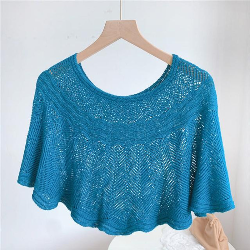 Versatile women's UV protection scarf, ice silk knit for stylish summer wear.
