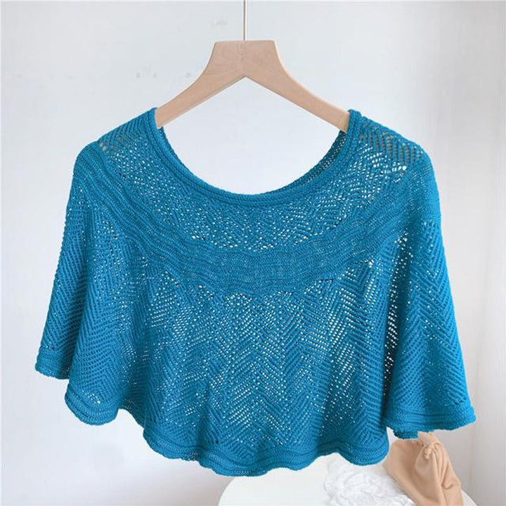 Versatile women's UV protection scarf, ice silk knit for stylish summer wear.