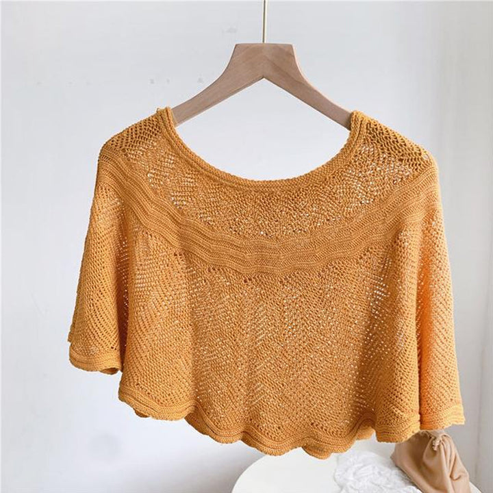 Ladies' ice silk knit scarf with UV protection. Lightweight and comfortable for sun.