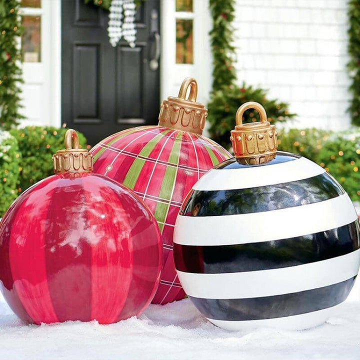 Durable PVC inflatable Christmas ball for outdoor display, festive holiday ornament
