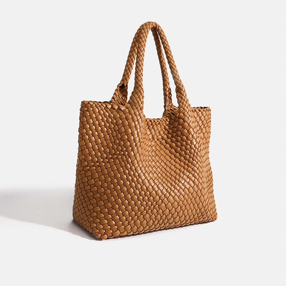 Chic women's large woven shoulder bag, perfect fashion accessory for casual use.
