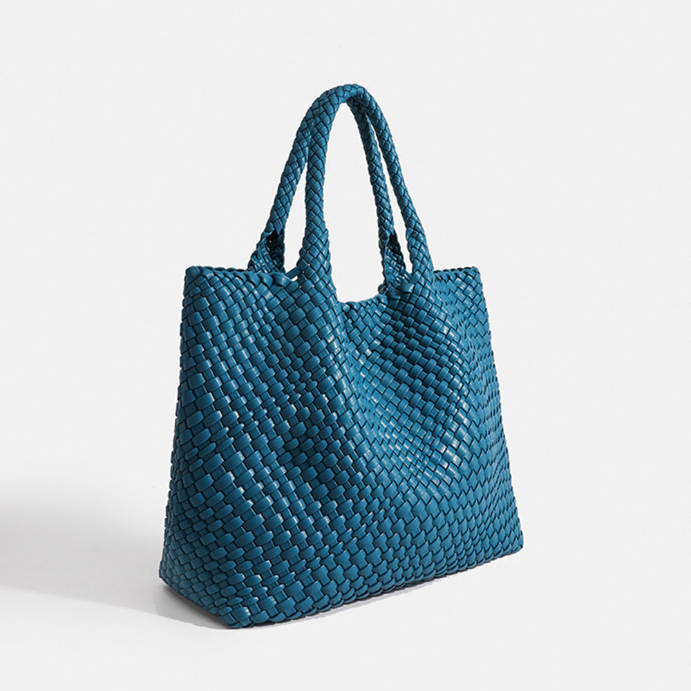 Stylish women's woven tote, a spacious large handbag for everyday essentials.