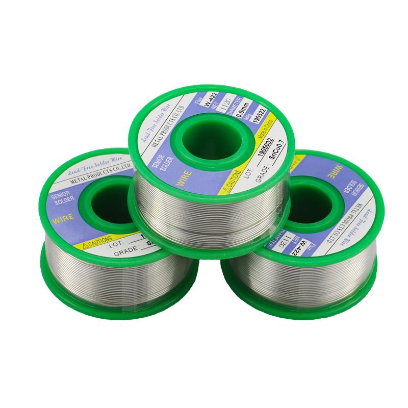 Lead-free solder wire spool, 0.8mm diameter, perfect for electronic circuit repair & soldering.
