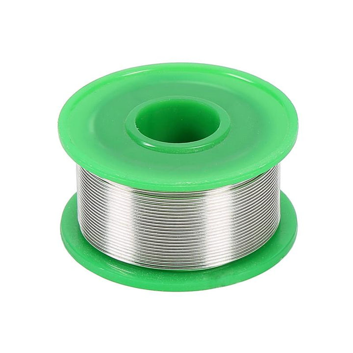 Lead-free solder spool & soldering iron, essential tools for electronics repair and circuit boards.
