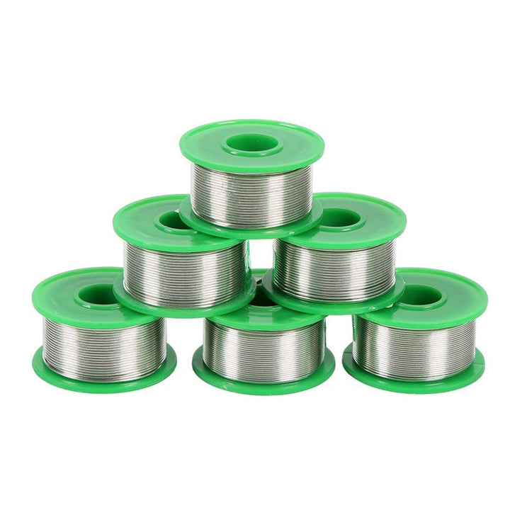 Shiny lead-free solder wire, 1mm thickness, ideal for delicate electronic component soldering.