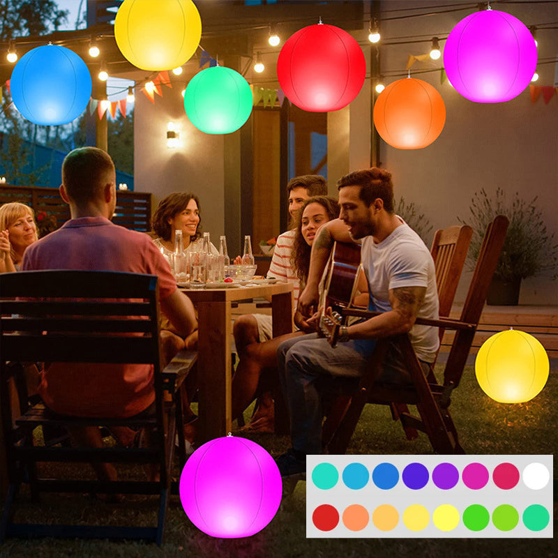LED Luminous Inflatable Beach Ball, vibrant colors for outdoor fun and pool parties