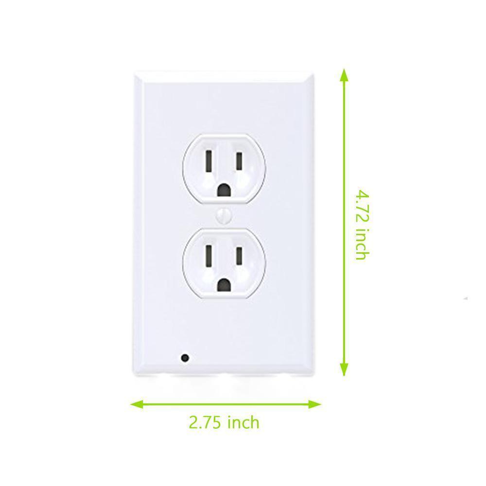 Hands-free LED night light wall plate, perfect for children's rooms or bathrooms, increases home safety at night