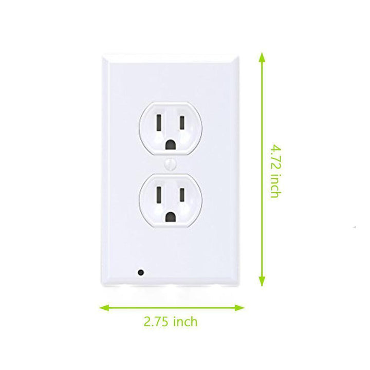 Hands-free LED night light wall plate, perfect for children's rooms or bathrooms, increases home safety at night