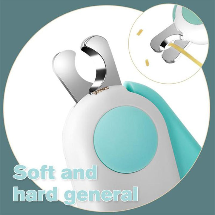 Safety LED dog & cat nail trimmer, featuring a comfortable grip and built-in light for pet care