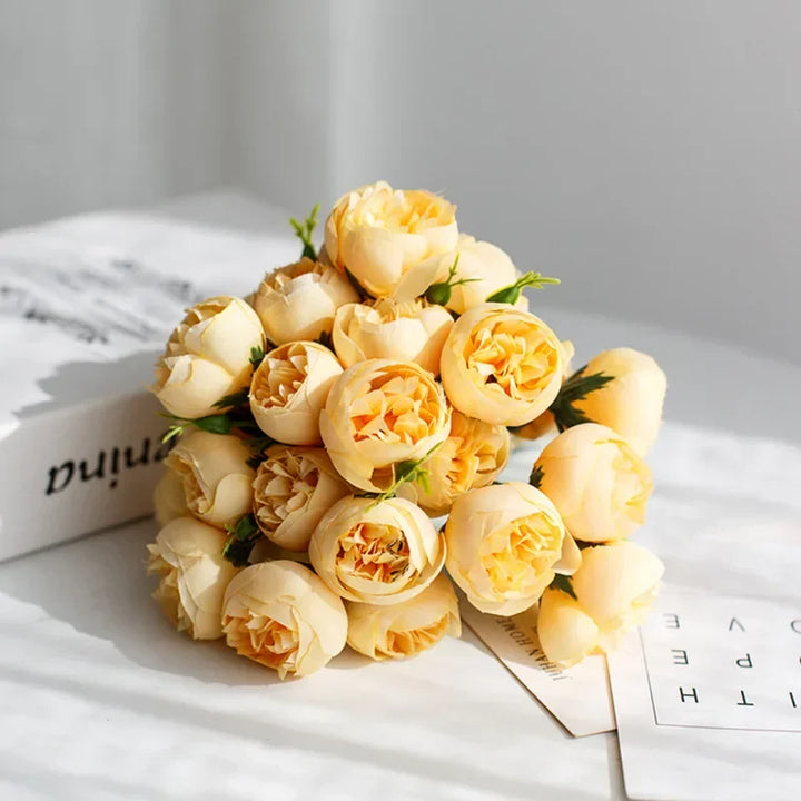 Low-maintenance artificial peony bouquet offering everlasting beauty for any home or event decor.