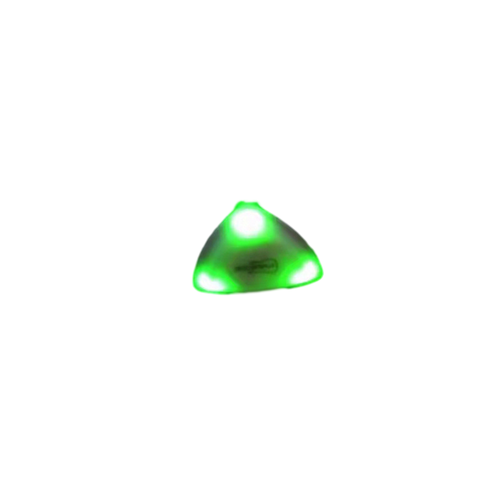 Light Up Guitar Pick against a backdrop of musical notes, symbolizing its use for creative expression.