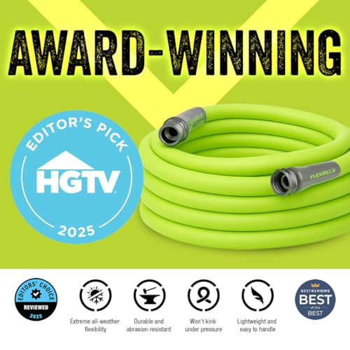 All-weather garden hose, lightweight and durable, perfect for diverse watering tasks.