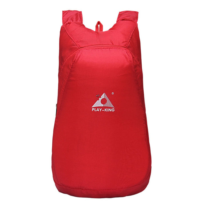 Unisex lightweight 20L travel backpack, unfolded and ready for adventure, durable and water-resistant.