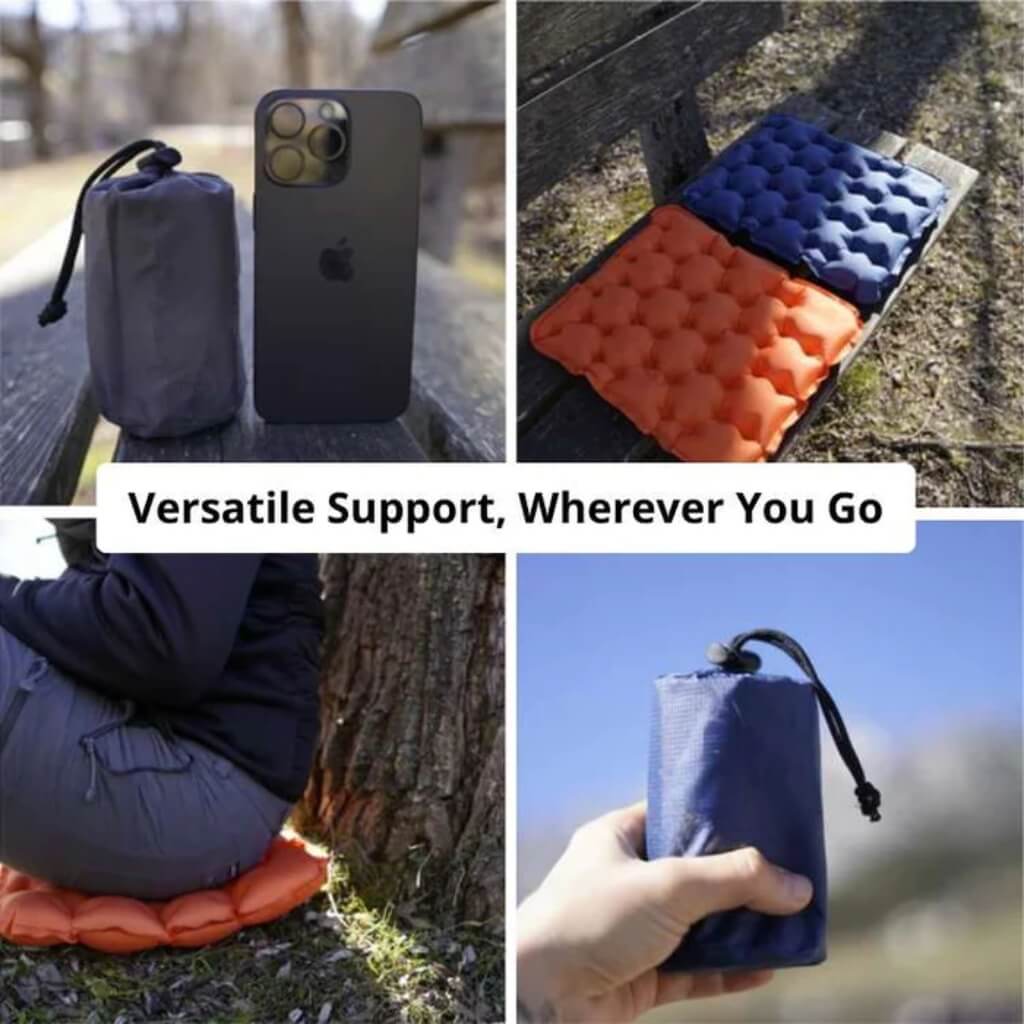 Durable & waterproof outdoor seat cushion for ultimate comfort during hiking, camping, & travel adventures.