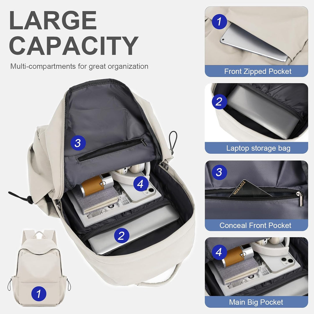 Water-resistant school bag, lightweight & durable for textbooks & laptop.