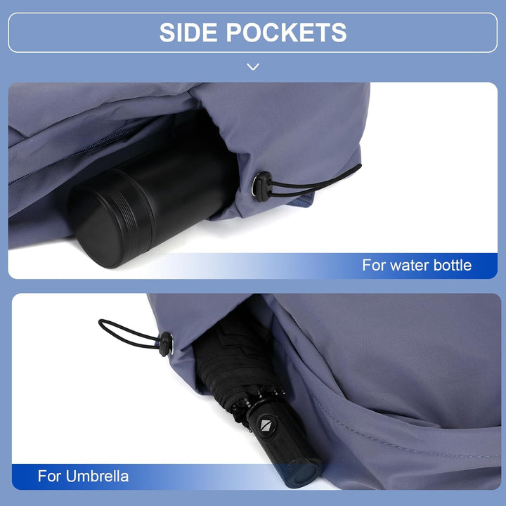 Commuter backpack, water-resistant, organized laptop sleeve, unisex design.