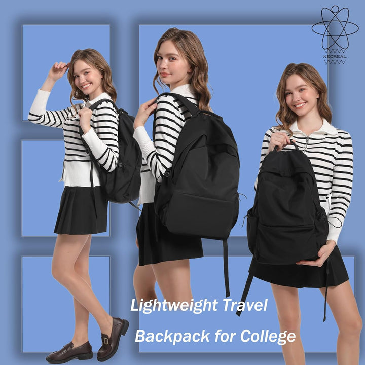 Unisex daily use backpack, water-resistant for laptop & essentials.